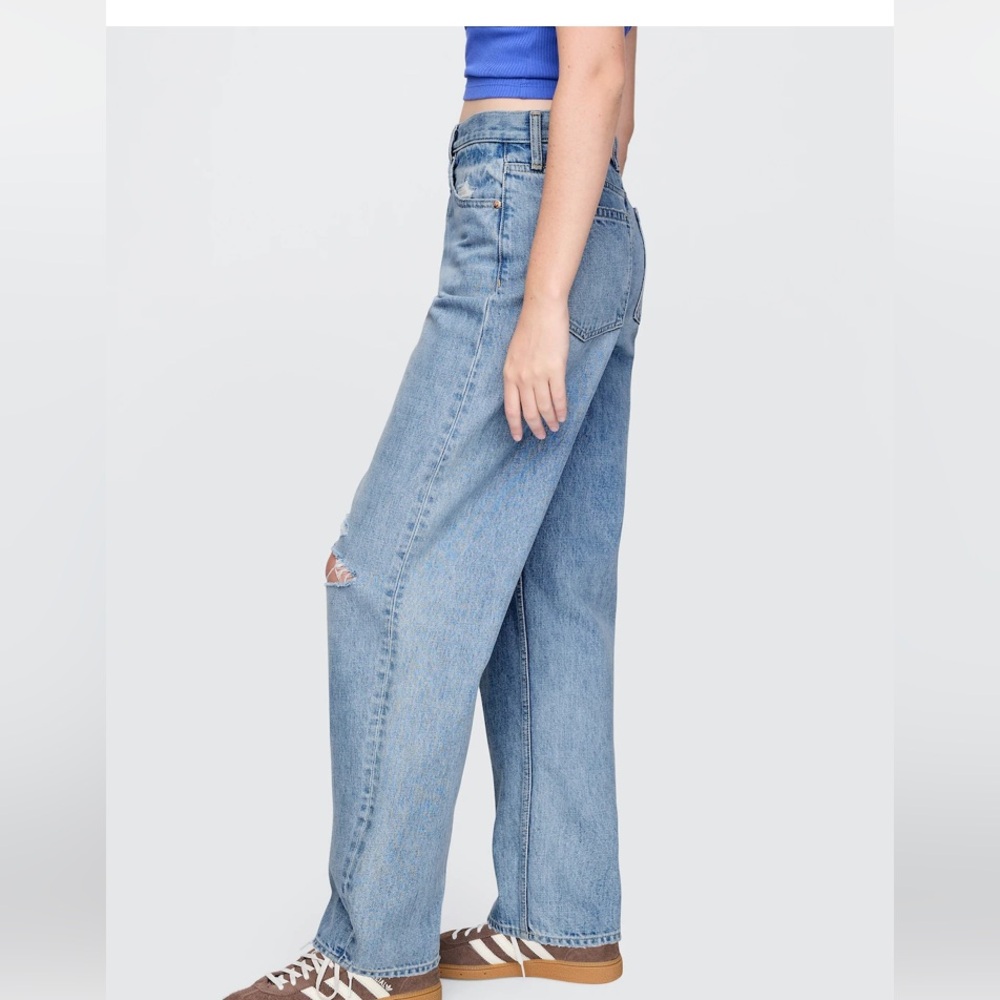 🐬 Gap Barrel High Rise Blue Distressed Jeans - Picture 6 of 11